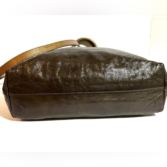 Prada Metallic gold Brown Leather crossbody Bag - Picture 4 of 9